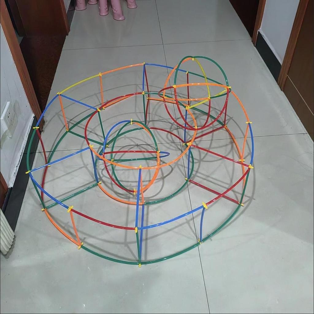 STEM Straw Builders Construction Set Large Pipe Connectors & Straws, Montessori Educational Toys for 3-10Year Olds