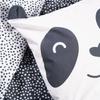 Parure de couette 140 x 200 "Funny Panda" Réversible 100% Coton / 57 Fils/cm²