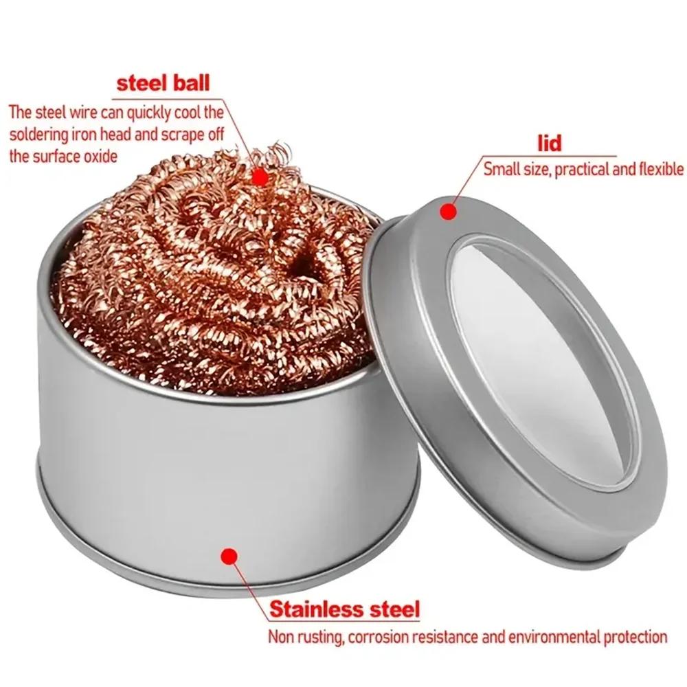 Очиститель жала паяльника Нескользящий Очиститель жала паяльника Проволочный шарик Оловянный Удалить Для Чистки Паяльников И Наконечников