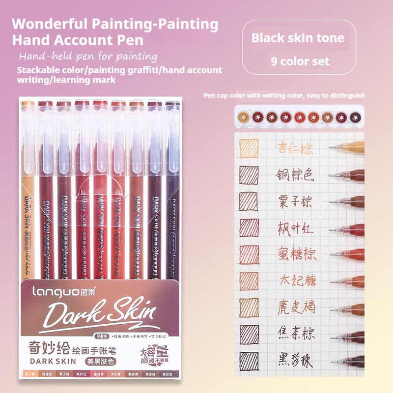 LANGUO New Colors 45/9 Colors Morandi Gel Pen Student Diary Scrapbook Painting DIY Gel Pen Set Coloring Book Drawing Markers Pen