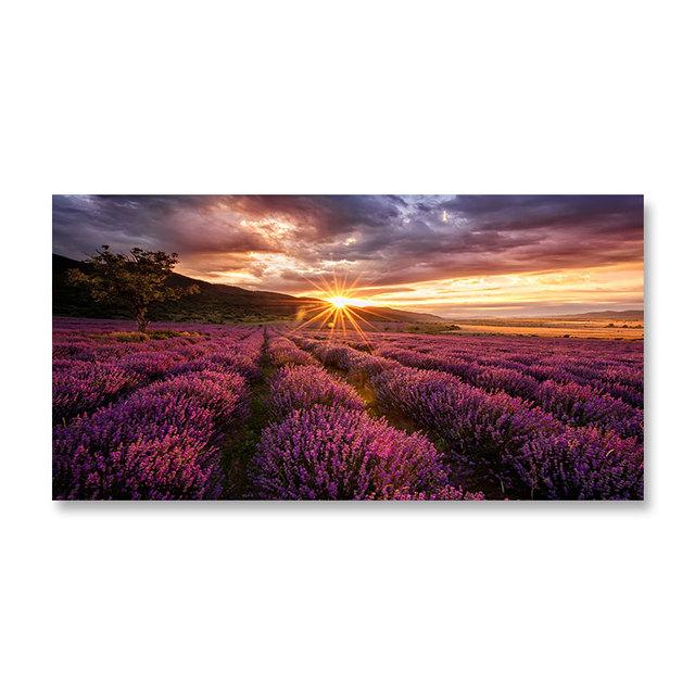 Современные пейзажи, лавандовые постеры и принты, фиолетовые цветы, холст, картины для гостиной, декор для дома, настенные картины без рамы