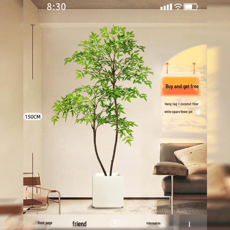 Нандина Роскошное Искусственное Дерево - Напольное Украшение для Помещений и Бионическое Зеленое Растение в Горшке