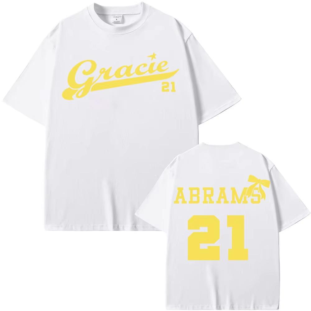 Футболка с логотипом Gracie Abrams 21 2026 The Secret of Us Tour с коротким рукавом Мужская Женская Винтажная Мода Повседневные Футболки Унисекс