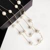 Womens Sweater Chain Double Simulation Pearl Beads Necklace Jewelry Accessories Gift MIT
