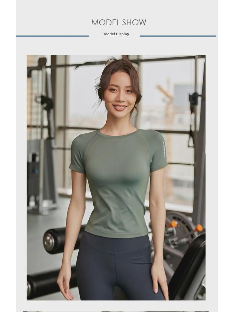 Women's Quick-Dry Short-Sleeve Fitness Top: Slim Fit T-Shirt for Running, Training, and Yoga