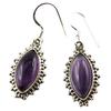 [Q9880] - Amethyst 'Heaven' Silver Earrings - 18x12 Mm