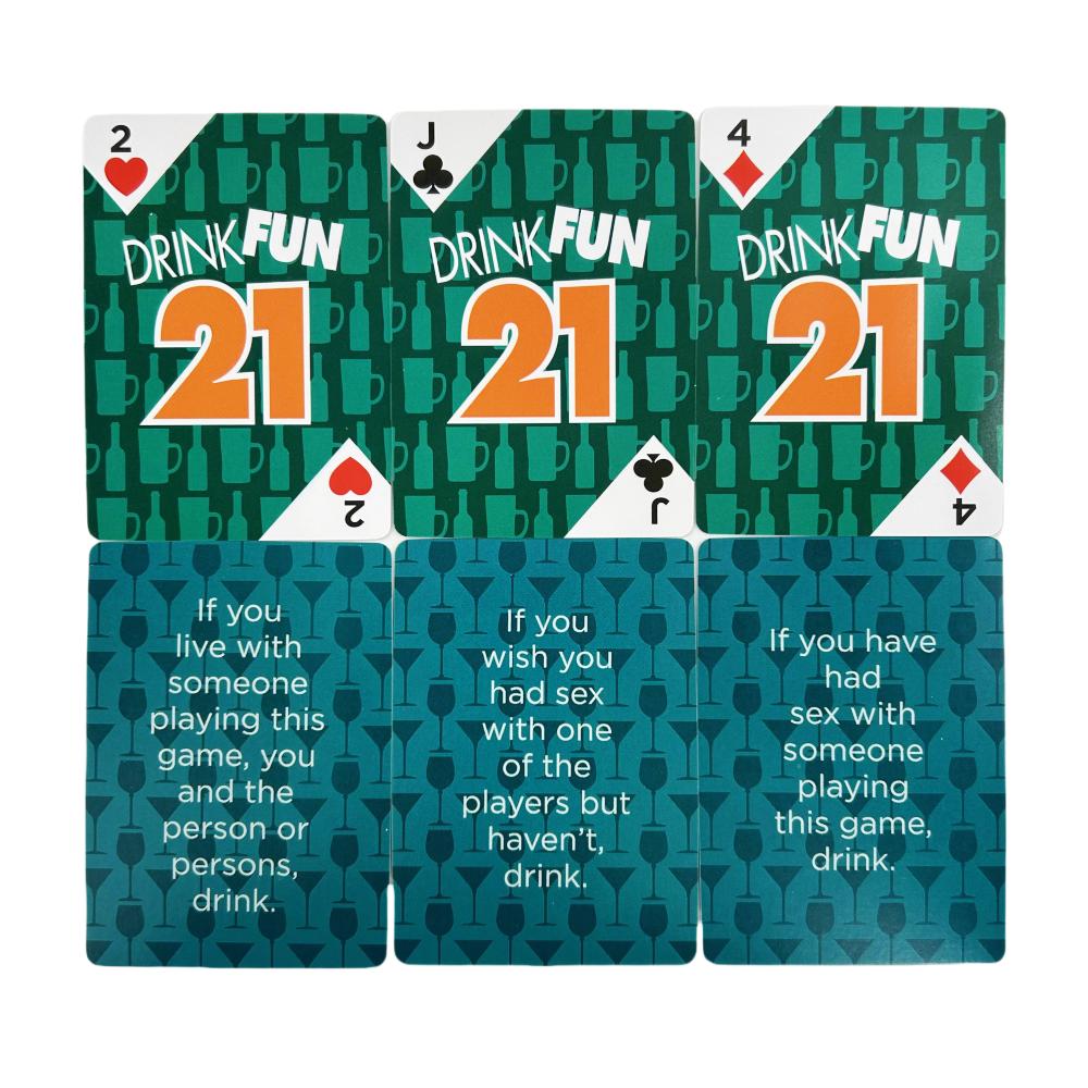 Карточная игра Drink Fun 21 Уморительная карточная игра с выпивкой, похожая на классическую карточную игру 21, но с большим количеством алкоголя 56 шт. Карточки