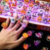 Halloween Light-Up Pumpkin Ghost Ring: Kids' Toy & Gift, Kindergarten Activity Decoration, Student Reward
