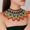 Этнический Стиль Многослойный Чокер из Бусин Многоцветный Сетчатый Воротник-Биба Для Женщин Украшения