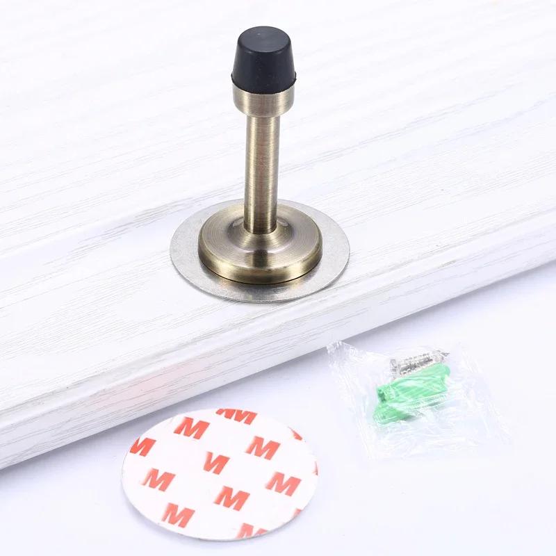 Дверные упоры из нержавеющей стали ZEXEF, настенный дверной упор, резиновый держатель, напольный крепеж с винтами, фурнитура для дома и спальни