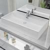 VIDAXL White Ceramic Washbasin - 76x42.5x14.5 Cm - Rectangular - Countertop