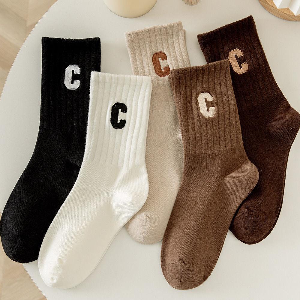 5 Pairs Socks Comfy & Breathable Mid Tube Socks for Women