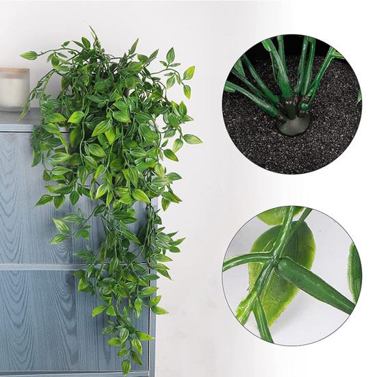 Faux Eucalyptus Vine Potted Hanging Fake Plant Artificial Greenery Vine for Indoor Outdoor Bathroom Living Room Office Wall Decor