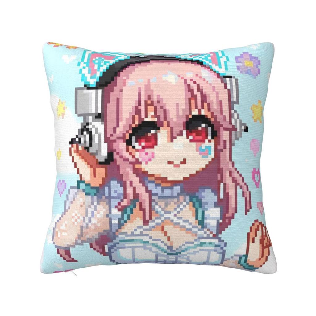 Pillow Cover Japanese Anime Super Sonico Custom Cushion Cover Novelty Pillow Case For Sofa Bedroom Home Decor Pillowcases