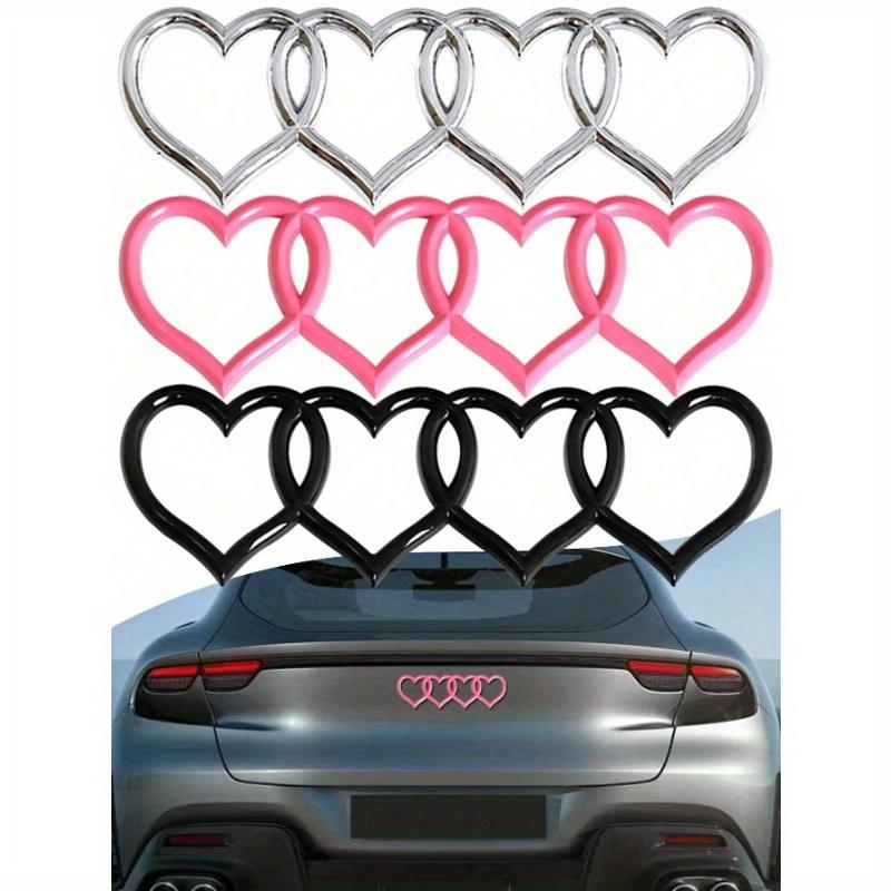 3D Heart Logo Rear Trunk Emblem, ABS Car Badge Decal Sticker 3D Heart Shape Logo Rear Trunk Tail Label Badge Car Replacement
