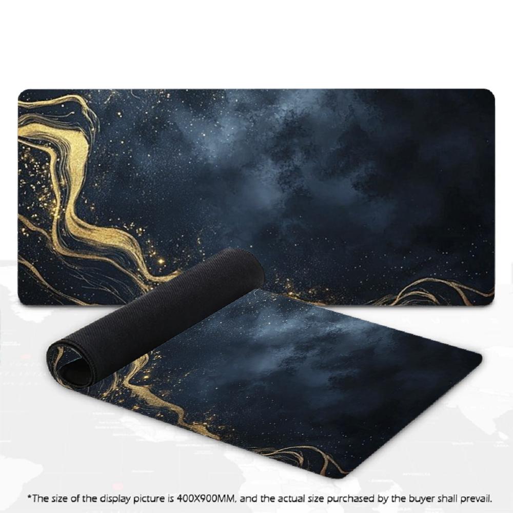 Large Black Gold Foil Marble Mousepad XXL Abstract Liquid Fluid Non‑Slip Rubber Pc Game Overlock Mouse Mats Gaming Accessories