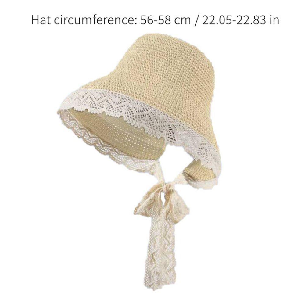 Foldable Lace Trim Hats Sun Protection Straw Sun Visors High Quality Straw Hat Women Girls