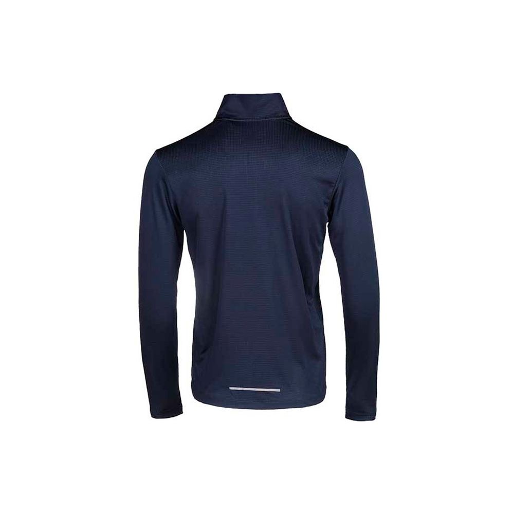 Nike Pacer Dri-FIT однотонная футболка с короткими рукавами и воротником-стойкой для бега, с принтом, полумолнией, мужские топы, темно-синие BV4756-452