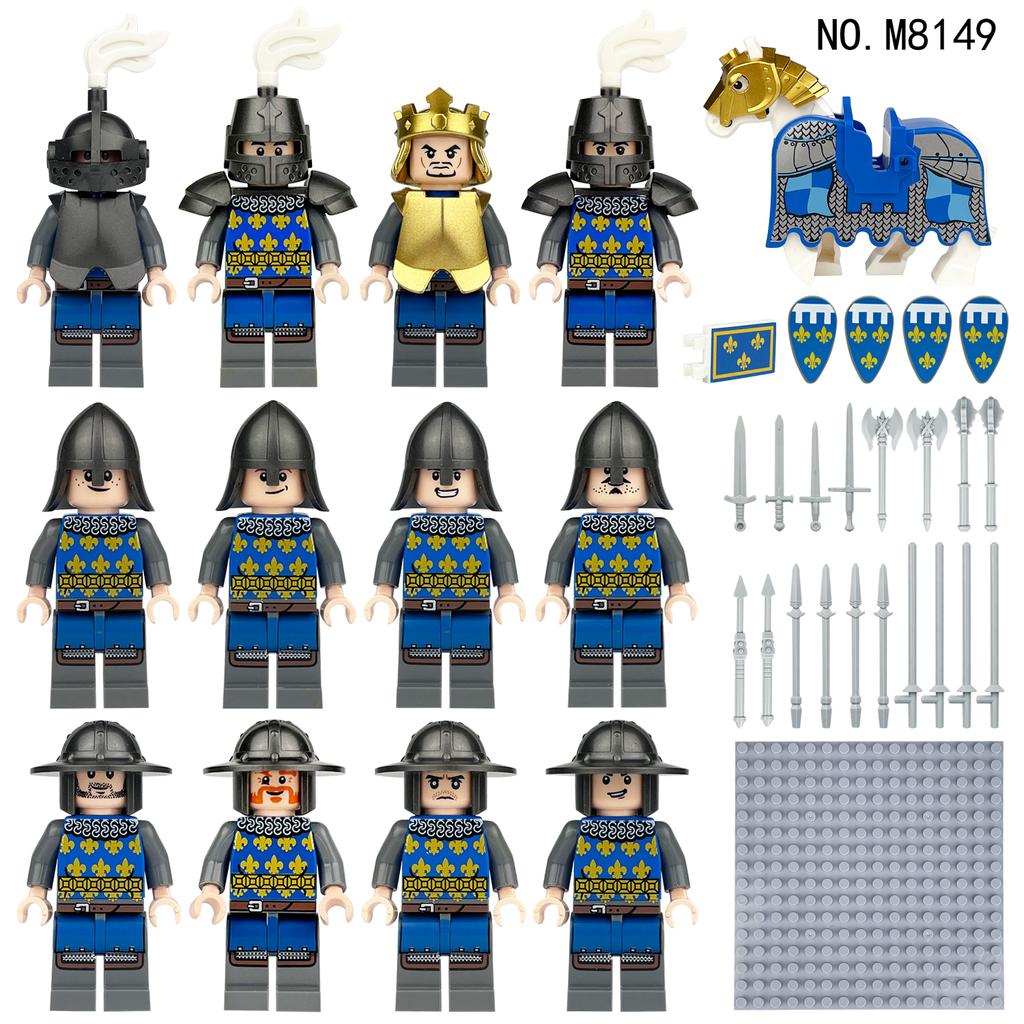 12pcs Medieval Crusader King's Battle Scene Building Blocks Children's Building Blocks Toy