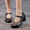 Ethnic Style Women's Shoes Thick Heel Soft Bottom Single Shoes Cowhide Non-slip Wear-resistant Leather Shoes