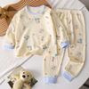 Kids Boys Girls Warm Pajamas Cute Cartoon Long Sleeve T-Shirt + Pants Toddler Baby Autumn Underwear Clothing Sets