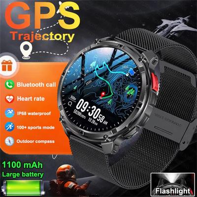 2026 Новые 1100 мАч Ультрапрочные Умные Часы Мужские Для улицы Военные GPS Компас 10ATM Водонепроницаемые HD Bluetooth Звонки Спортивные Умные Часы