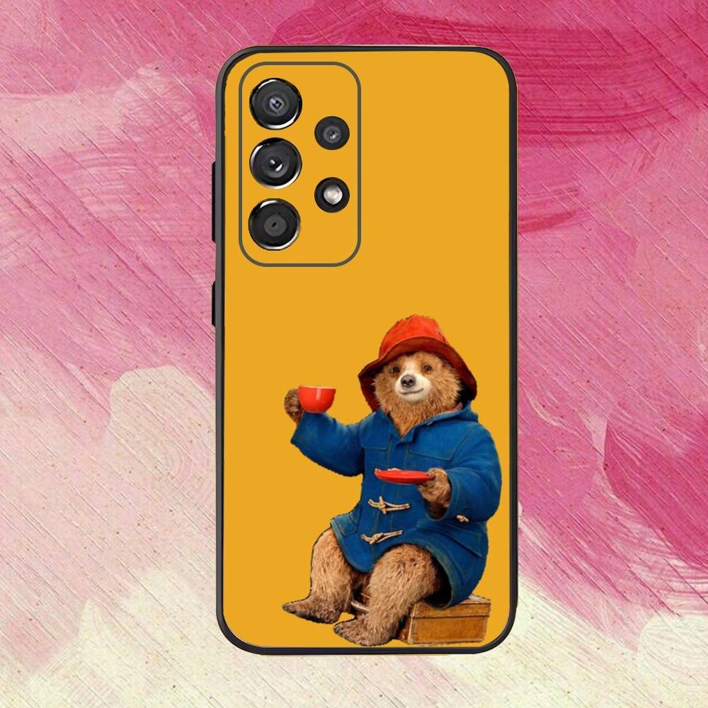 Милый Чехол для Телефона с P-Paddington B-Bear Для Samsung S25,S24,S21,S22,S23,S30,Ultra,S20,Plus,Fe,Lite,Note,10,9,5G Черный Чехол