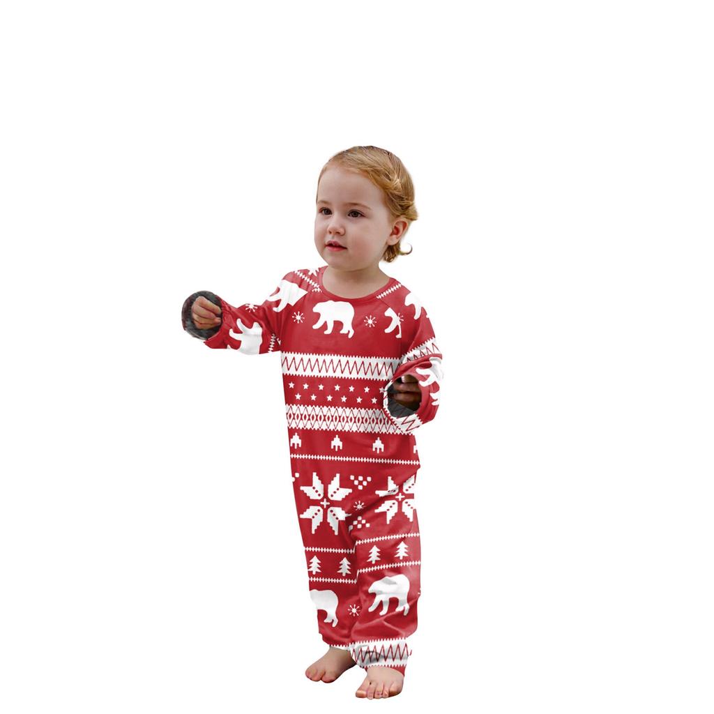 Christmas Prints Family Matching Long Sleeve Tops+Pants Set Family Matching Sets