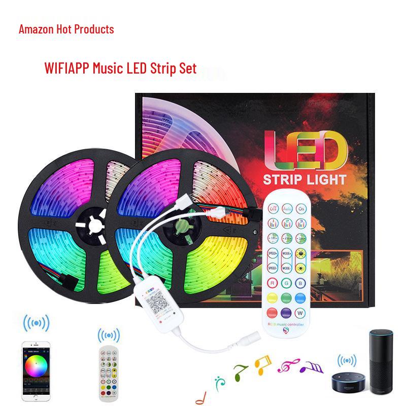 Умная RGB LED лента 2024 года с Bluetooth и управлением музыкой - Семицветный набор для подсветки телевизора