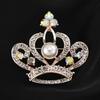 Brooch High-End Niche Silk Scarf Buckle Alloy Diamond Coat Pearl Corsage Pin Accessories