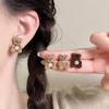 Акриловые серьги-гвоздики с жемчугом в виде мишек, универсальные серьги с характером, серьги в стиле легкой роскоши.