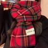 Autumn and Winter Warm British Christmas Plaid Red Scarf Men and Women Couples Enlarged Shawl Scarf Imitation Cashmere Scarf
