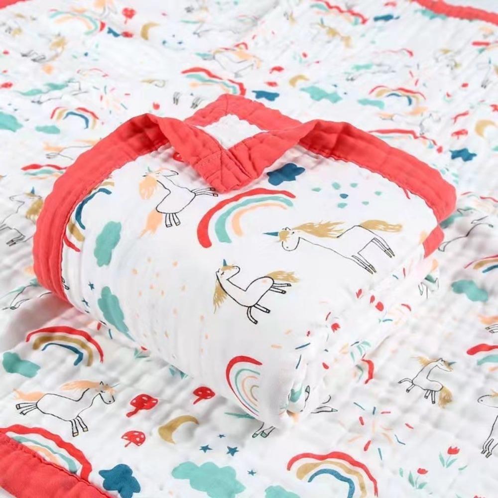 Baby Pure Cotton Class A Soft and Breathable Six-layer Integrated Children's Bath Towel Kindergarten Small Quilt