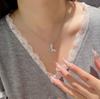 Gold Dot Diamond Brushed Butterfly Pendant Necklace Temperament Light Luxury Women'S Flash Collarbone Chain