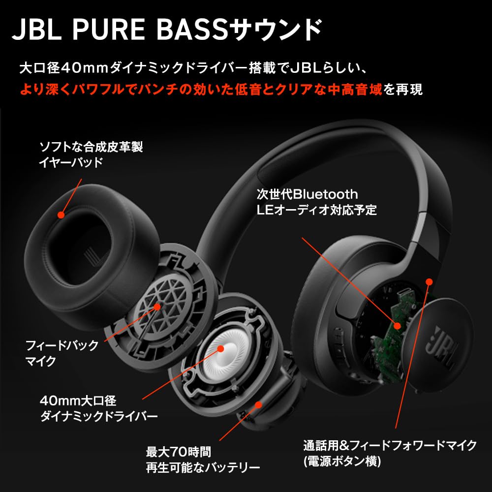 Беспроводные полноразмерные наушники JBL TUNE 770NC с шумоподавлением, поддержкой приложения, мультиподключением, 40-мм драйверами, фиолетовые