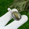 925 Sterling Silver Oval Labradorite Stone Sister Wedding Bezel Pendant Jewelry