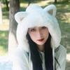 Autumn And Winter New Cute Cat Ears Padded Thickened Wool Cap Fashion Hairball Cold Lei Feng Cap Warm Hat Women's Hat