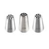 Set of 3 Stainless Steel Round and Flower-Shaped Piping Tips for Mont Blanc Pastry Piping, Cake Making Tools, DIY Cake Decorating Tools, Cream Puff Pa