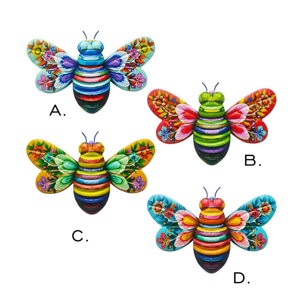 Металлический декор для стен в виде пчелы, настенные художественные украшения в виде цветов для пчелиного сада, подвесной декор для патио в виде пчелы