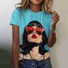 Women's T-Shirts Sunglasses Girl Print Summer Loose Oversize Tee Shirt Fashion Casual Short Sleeve O-Neck Female Clothing