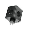 Electric Splitter 4-Socket Schuko 3X USB A+C Black