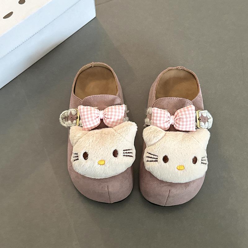 Piaohong милые тапочки-шлепанцы с кошечкой KT, женские, на толстой подошве, удобные и универсальные, с закрытым носком, на осень и зиму 2025