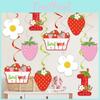 Birthday Strawberry Theme Party Decorations Spiral Hanging Decor For Venue Setup