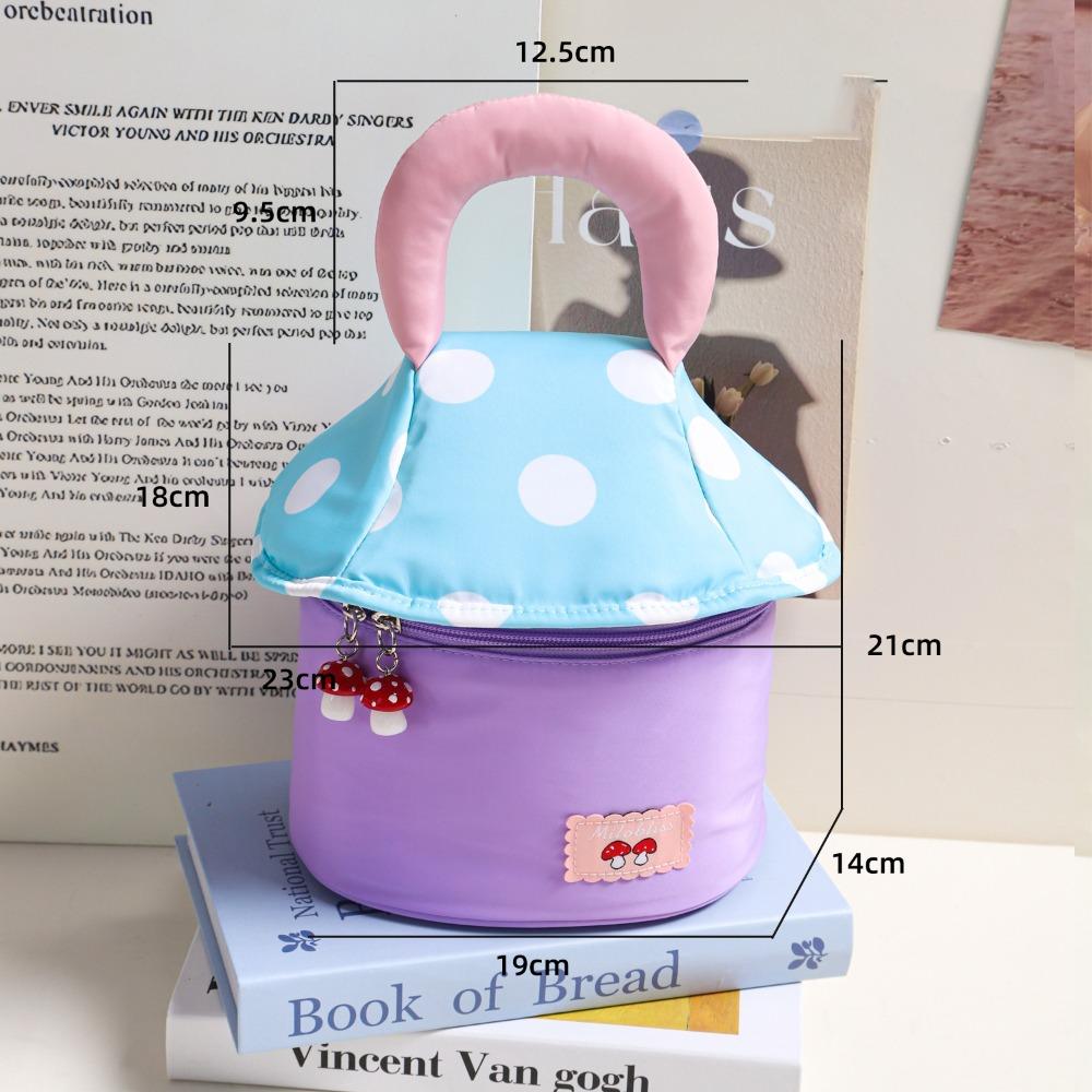 Cute Mushroom Shaped Makeup Cosmetic Bag Portable Large Capacity Toiletry Bag Travel Bag Storage Travel Organizer