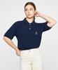 GRAVER [Unisex] Bear Embroidered Pique Short Sleeve T-Shirt_Navy