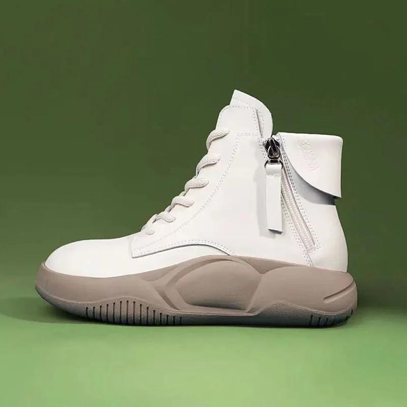 Ботинки женские британские модные короткие ботинки 2024 года, новые осенне-зимние мотоциклетные ботинки с толстой подошвой, боковая молния, модная женская обувь