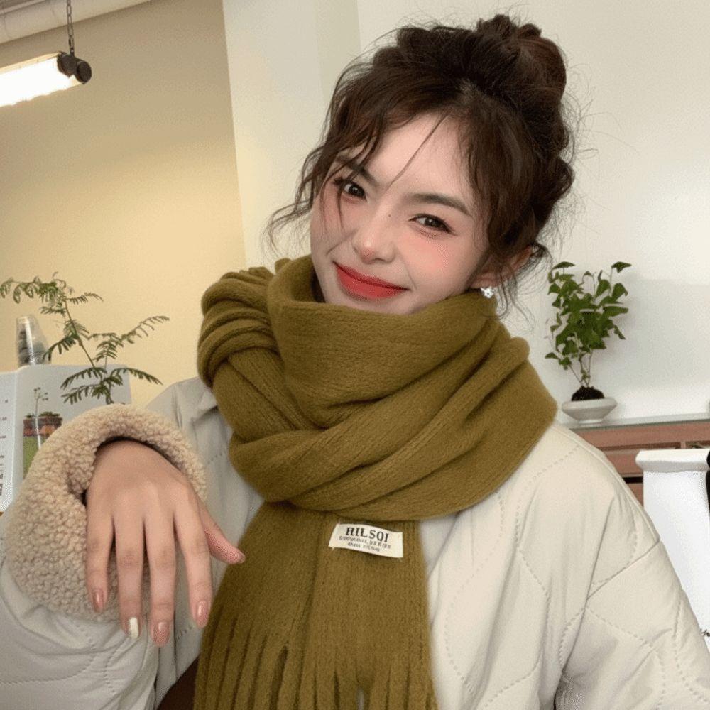 Long Tassel Winter Cashmere Scarves Plush Long Shawl Classic Winter Wool Scarf Autumn Winter