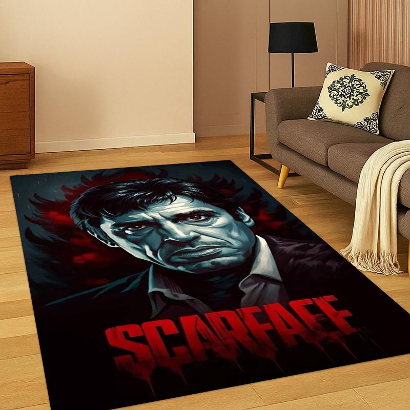 3D Ковер Scarface Классический Фильм Тони для Спальни Гостиной Дивана Игровой Комнаты Придверный Коврик Домашний Декор, Детская Игровая Зона Ковер Нескользящий