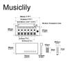 Musiclily 10.5мм Межструнное расстояние Короткий блок Двухопорный Тремоло бридж в сборе для гитар Squier Strat, Хром
