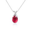 Simple Exquisite Style Natural Filled Ruby Pendant Necklace S925 Silver Fine Jewelry for Women's Birthday Light Luxury Gift
